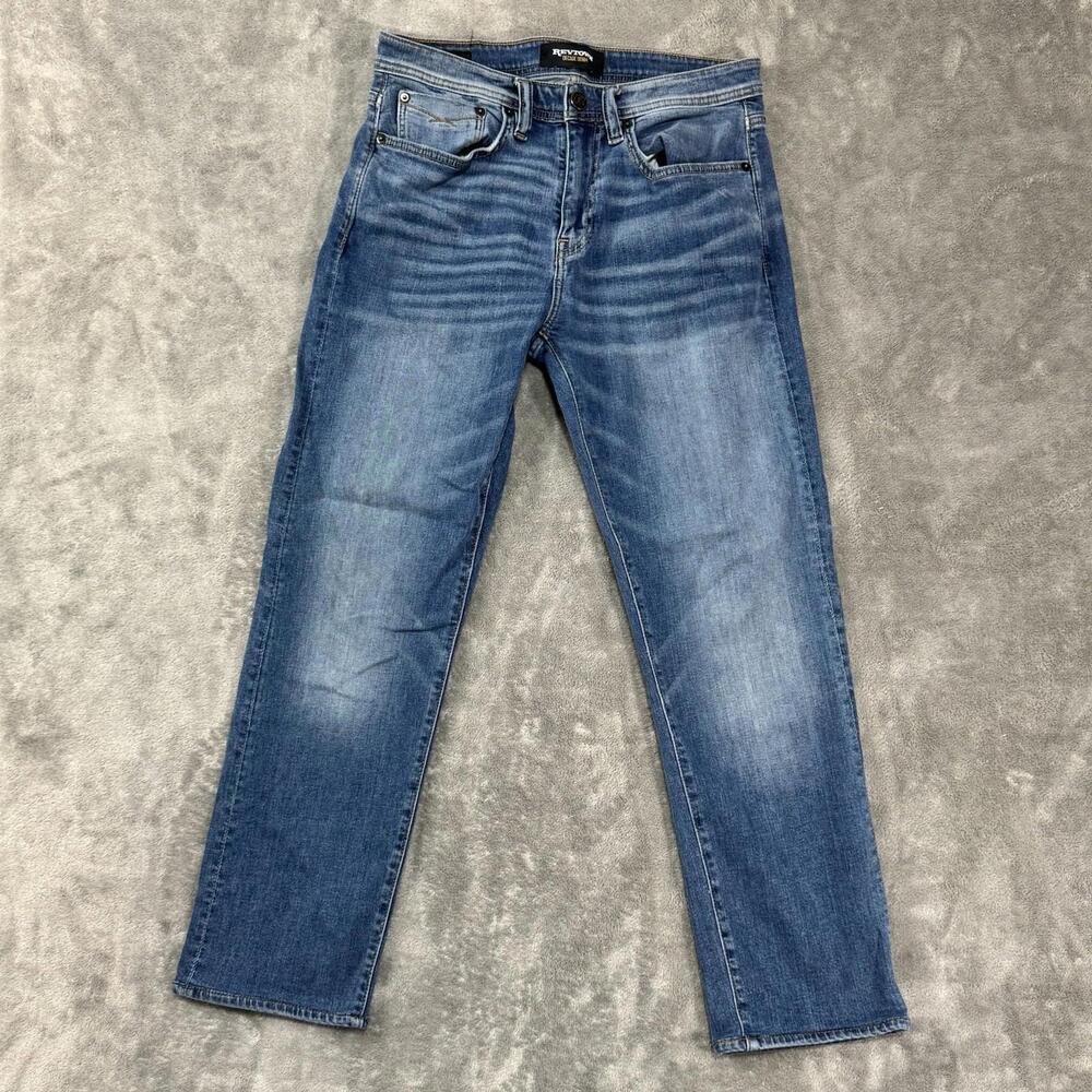 Revtown Jeans Mens 30x30 Blue Automatic Relaxed Fit Straight Medium‎ Wash Denim